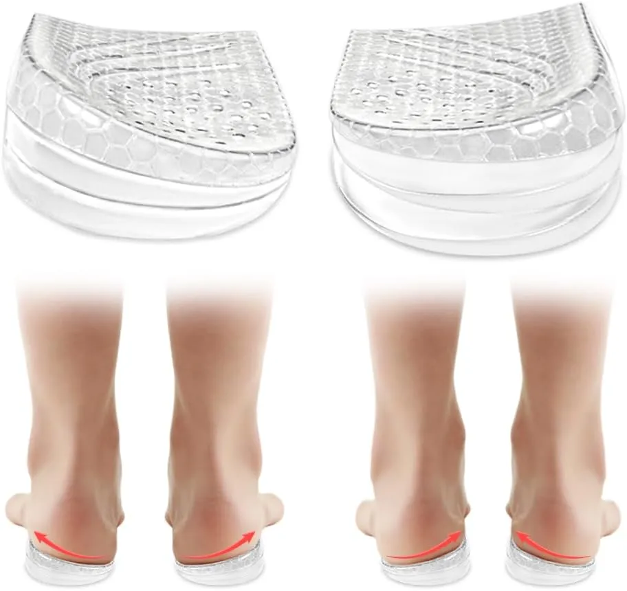 3 Layers Adjustable Supination Overpronation Insoles, Anti-Slip Medial Lateral Heel Wedge Insoles for Foot Alignment, Knee Pain, Bow Legs, Osteoarthritis (Clear, S: W 4-7.5/ M 6-7)