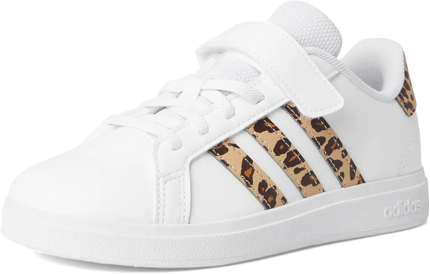 adidas Unisex-Child Grand Court 2.0 Elastic Lace Sneaker