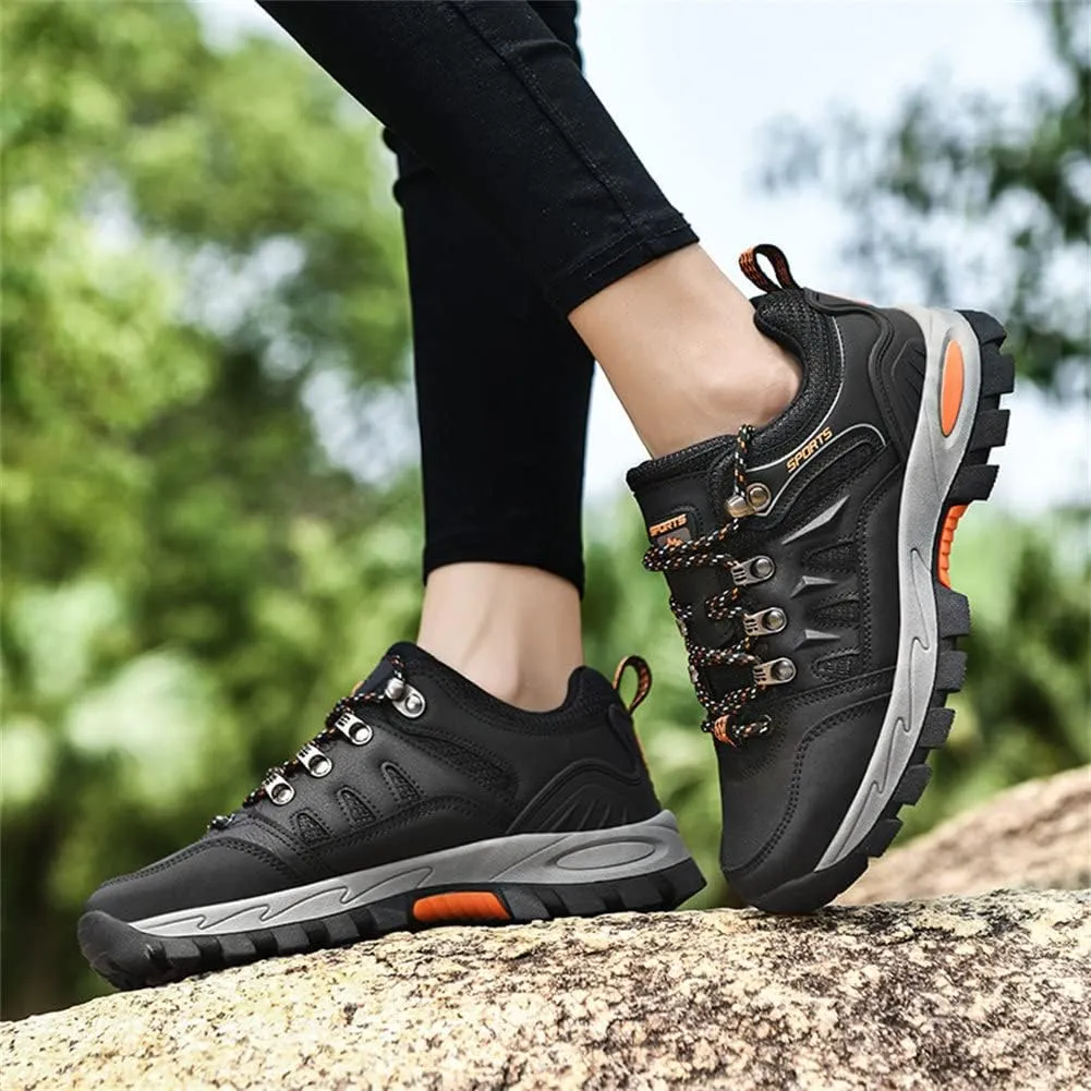 ailishabroy Men's Outdoor Kihing Shoes Lightweight Work Ankle Boots Mid-Top Outdoor Backpacking Camping Shock-Absorbing Shoes for Men