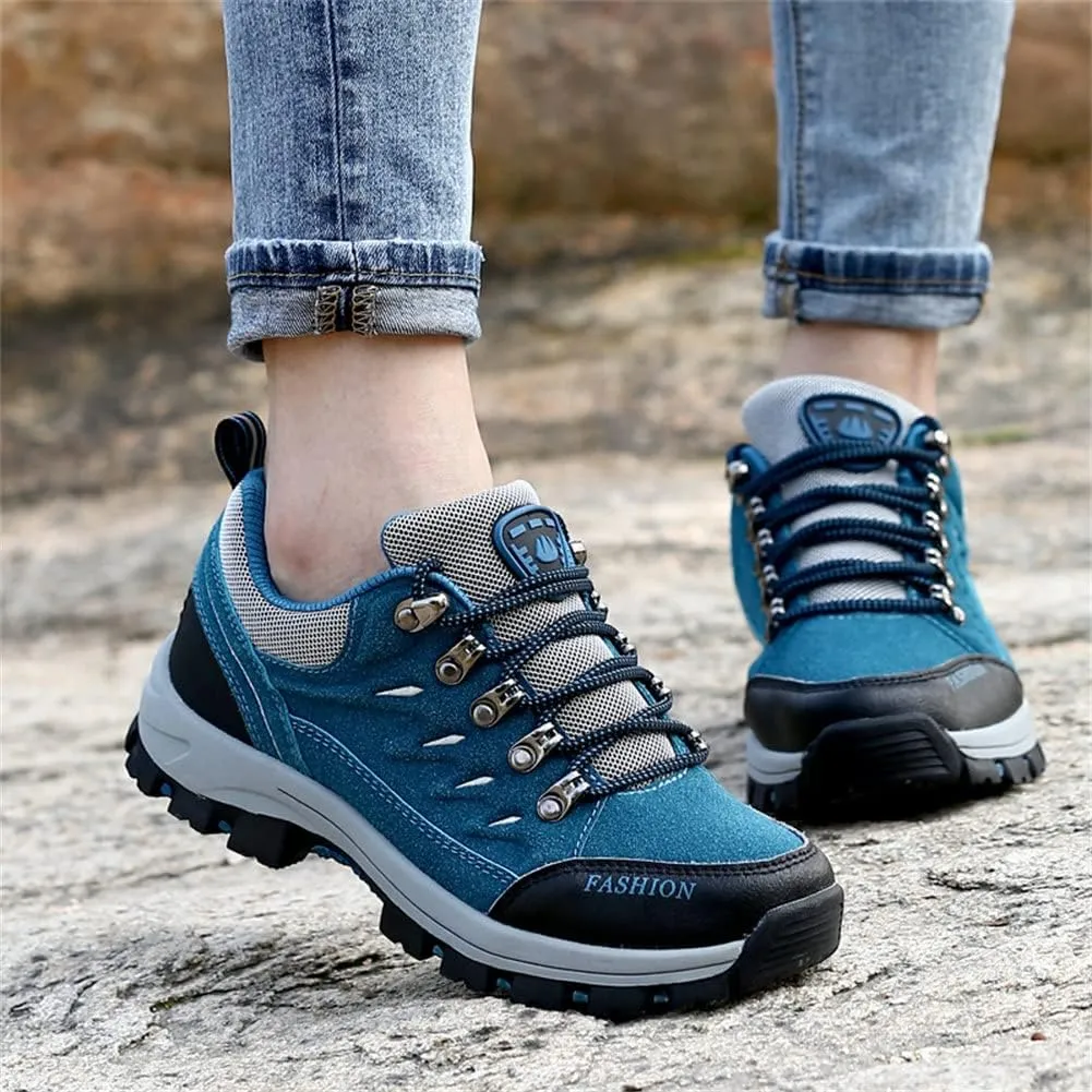 ailishabroy Men's Outdoor Kihing Shoes Lightweight Work Ankle Boots Mid-Top Outdoor Backpacking Camping Shock-Absorbing Shoes for Men