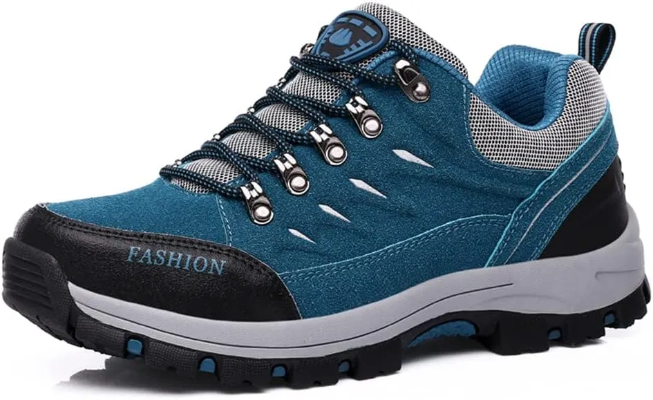 ailishabroy Men's Outdoor Kihing Shoes Lightweight Work Ankle Boots Mid-Top Outdoor Backpacking Camping Shock-Absorbing Shoes for Men