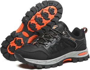ailishabroy Men's Outdoor Kihing Shoes Lightweight Work Ankle Boots Mid-Top Outdoor Backpacking Camping Shock-Absorbing Shoes for Men