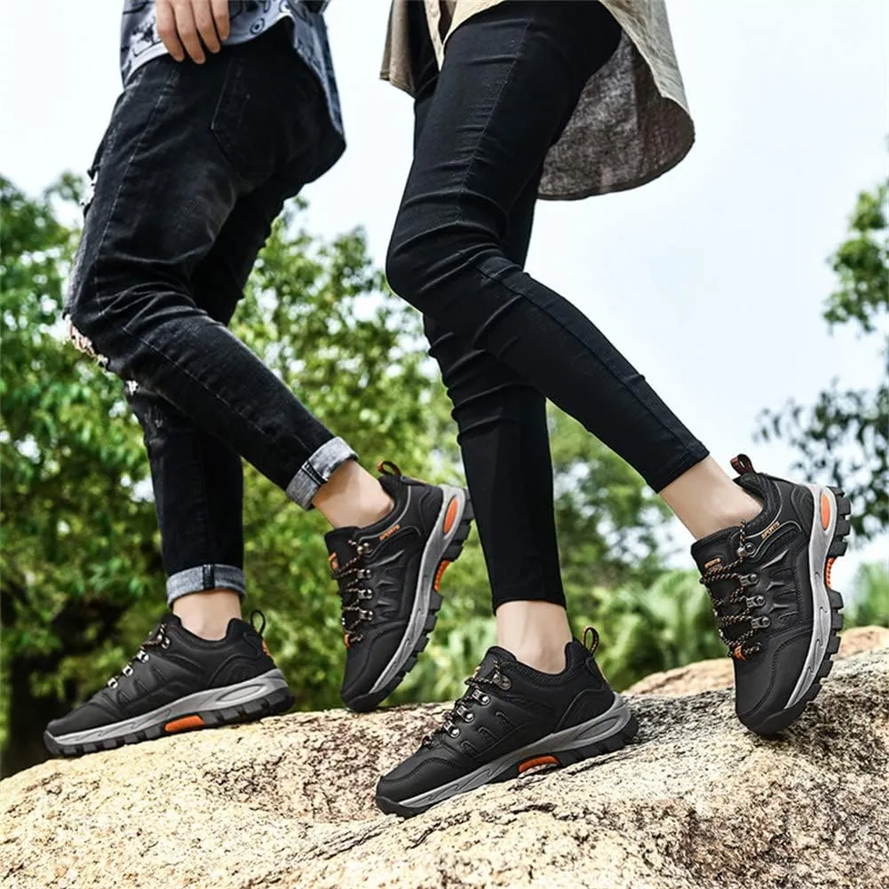 ailishabroy Men's Outdoor Kihing Shoes Lightweight Work Ankle Boots Mid-Top Outdoor Backpacking Camping Shock-Absorbing Shoes for Men