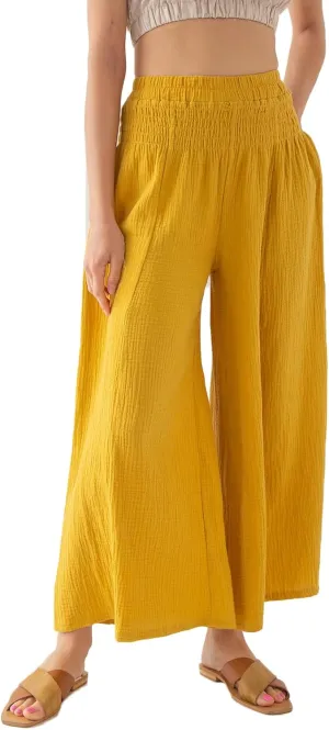 Amazhiyu Womens Wide Leg Palazzo Flowy High Waist Casual Lounge Yoga Pants for Summer