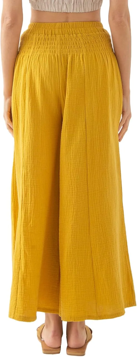 Amazhiyu Womens Wide Leg Palazzo Flowy High Waist Casual Lounge Yoga Pants for Summer