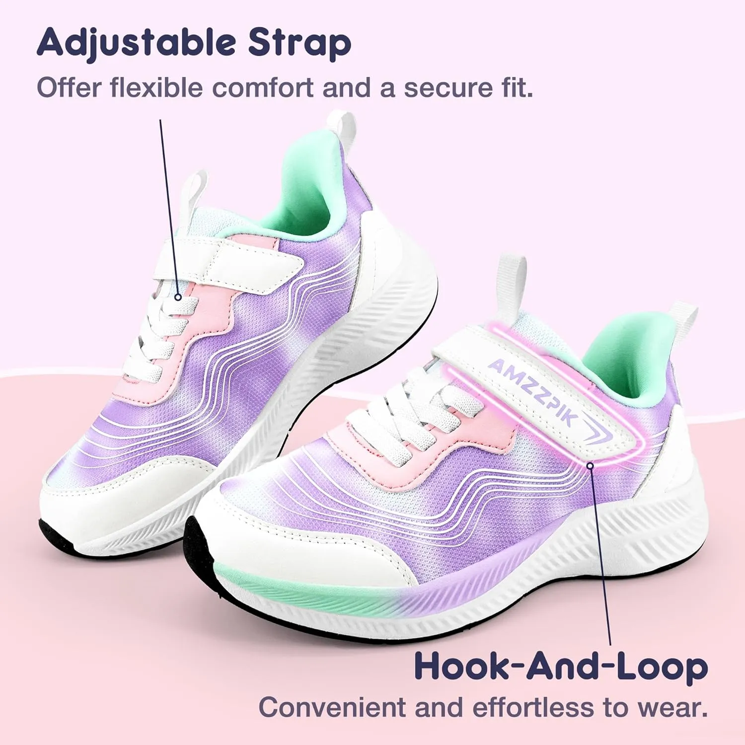 AMZZPIK Boys Girls Slip On Shoes Kids Tennis Lightweight Running Walking Sports Sneakers for Little Kid/Big Kid
