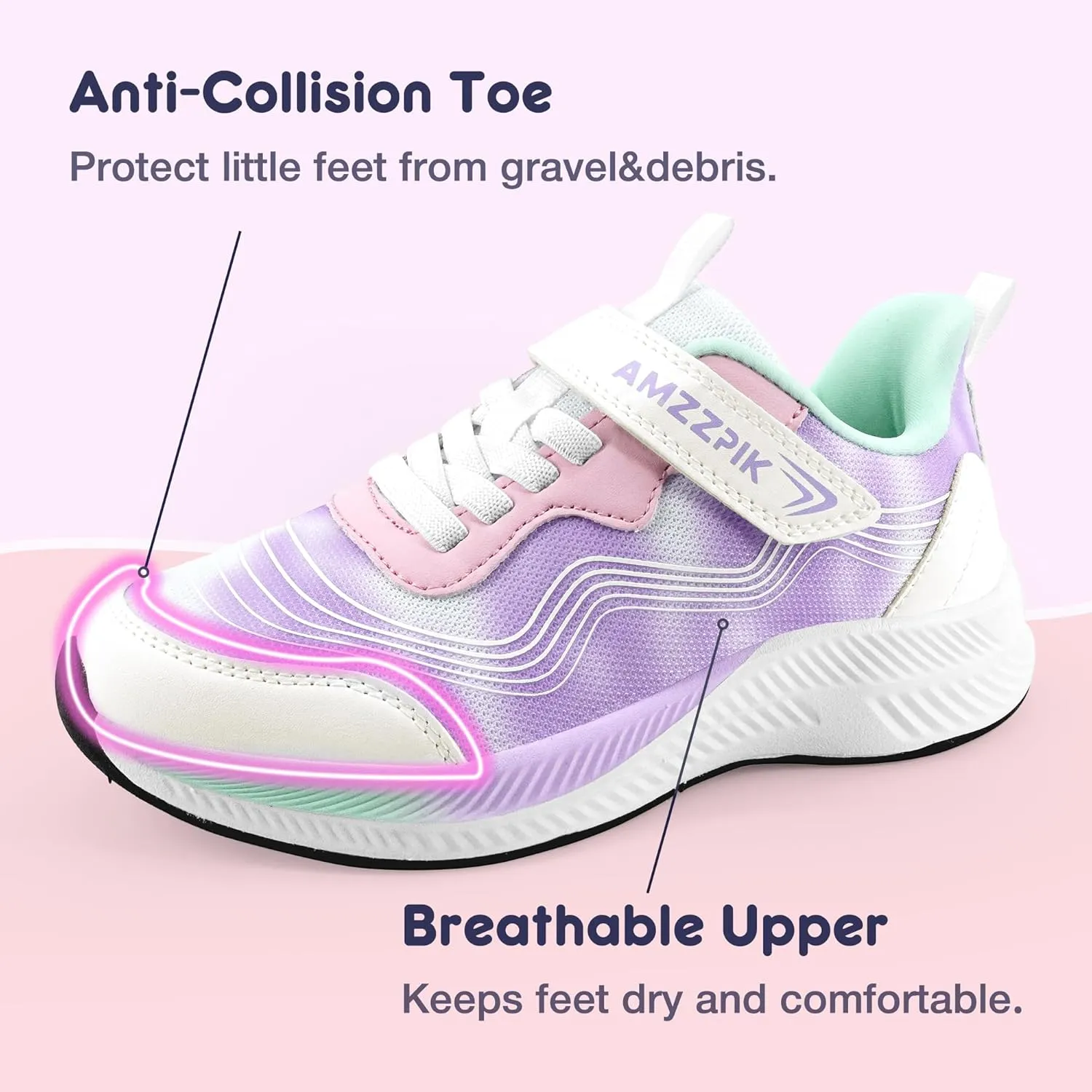AMZZPIK Boys Girls Slip On Shoes Kids Tennis Lightweight Running Walking Sports Sneakers for Little Kid/Big Kid