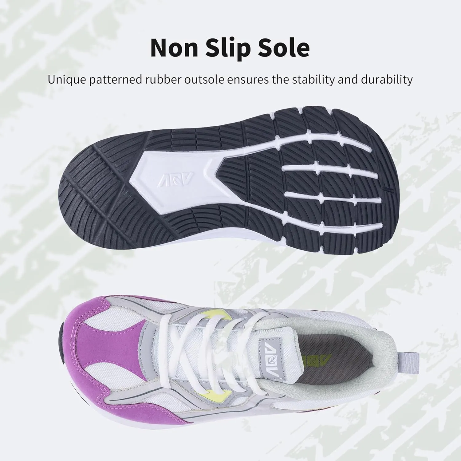 AOV Wide Toe Box Shoes Women Arch Support Walking Shoes for Plantar Fasciitis Orthotic Tennis Sneakers