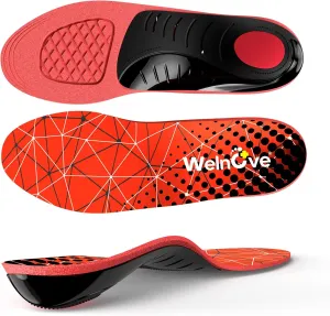 Arch Support Insoles for Plantar Fasciitis - Welnove Ultra Light High Arch Support Inserts - Orthotic Shoe Insole for Heel Pain, Flat Feet,Heel Spurs - Work Boot Insoles for Standing All Day (L)
