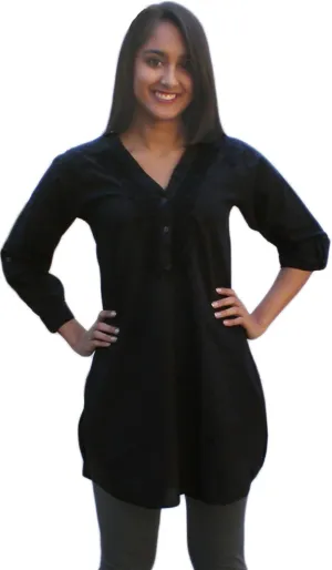 Ayurvastram Pure Cotton, Hand Embroidered Shirt Tunic Top Kurti Blouse