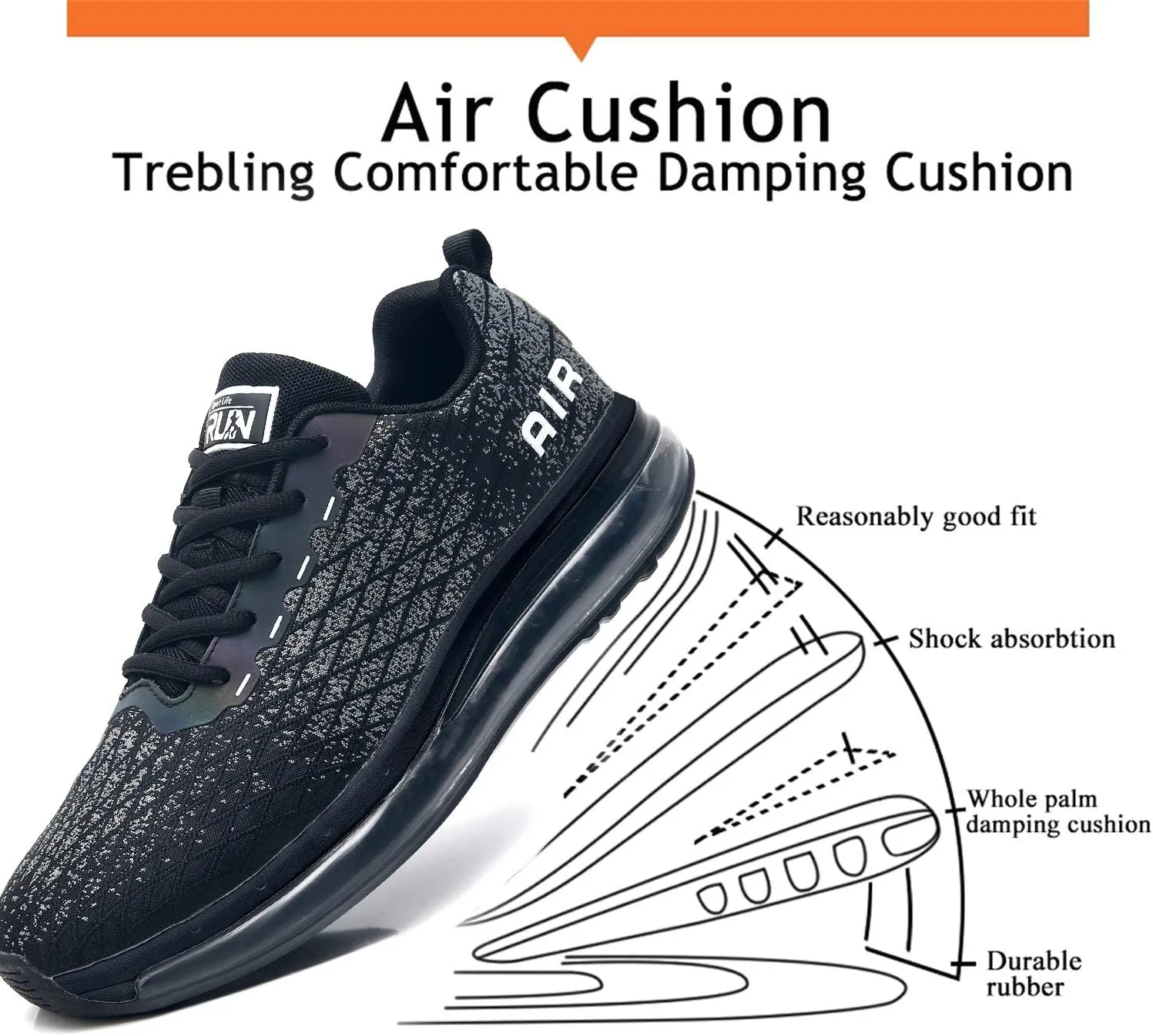 Azooken Men's Walking Shoes Jogging Tennis Footwear Fitness Road Running Fashion Sneakers