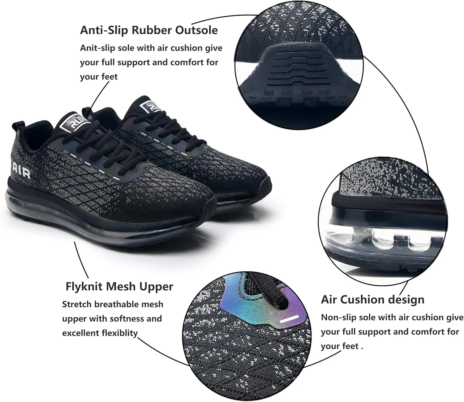 Azooken Men's Walking Shoes Jogging Tennis Footwear Fitness Road Running Fashion Sneakers