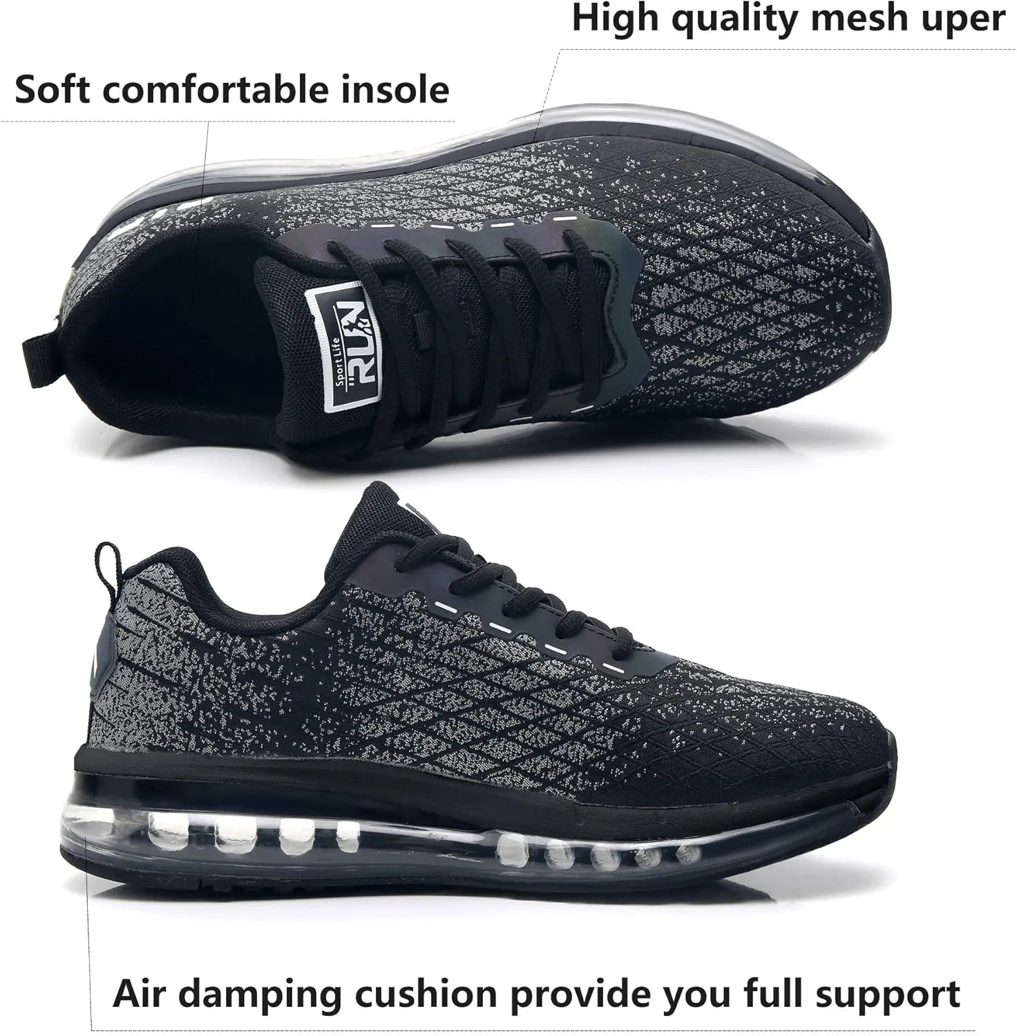 Azooken Men's Walking Shoes Jogging Tennis Footwear Fitness Road Running Fashion Sneakers