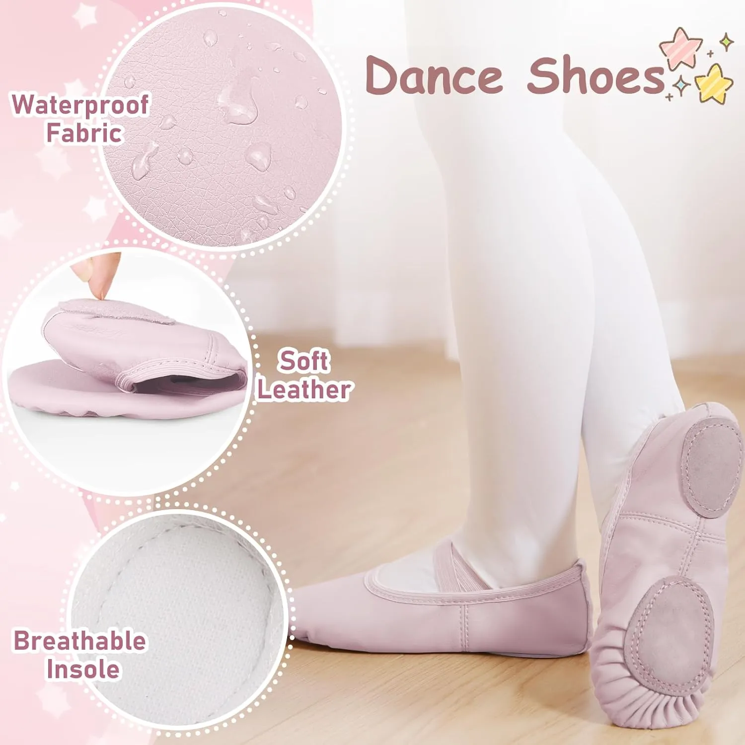 Ballet Shoes for Girls Toddler Kids Ballet Slippers Women Split Sole Leather Ballerina Dance Shoes