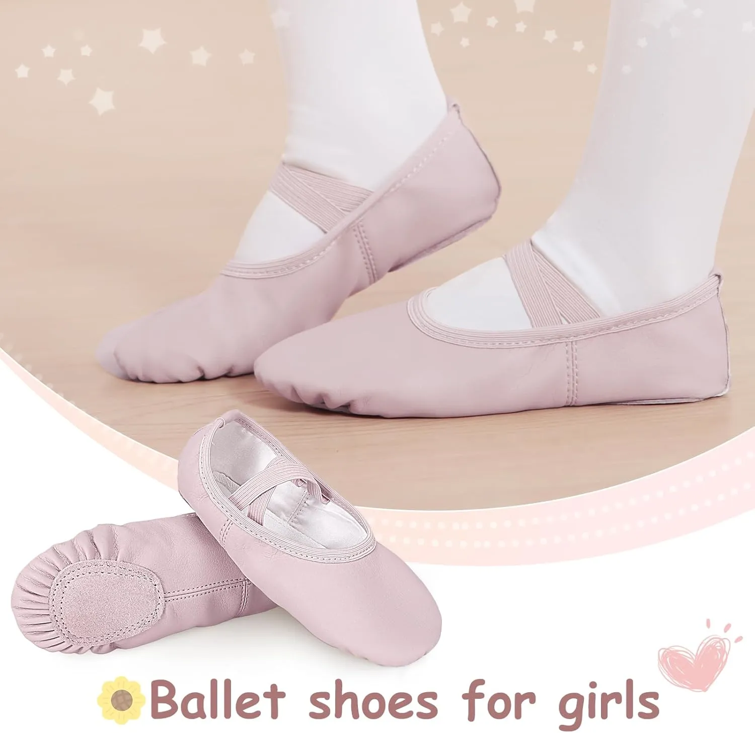 Ballet Shoes for Girls Toddler Kids Ballet Slippers Women Split Sole Leather Ballerina Dance Shoes