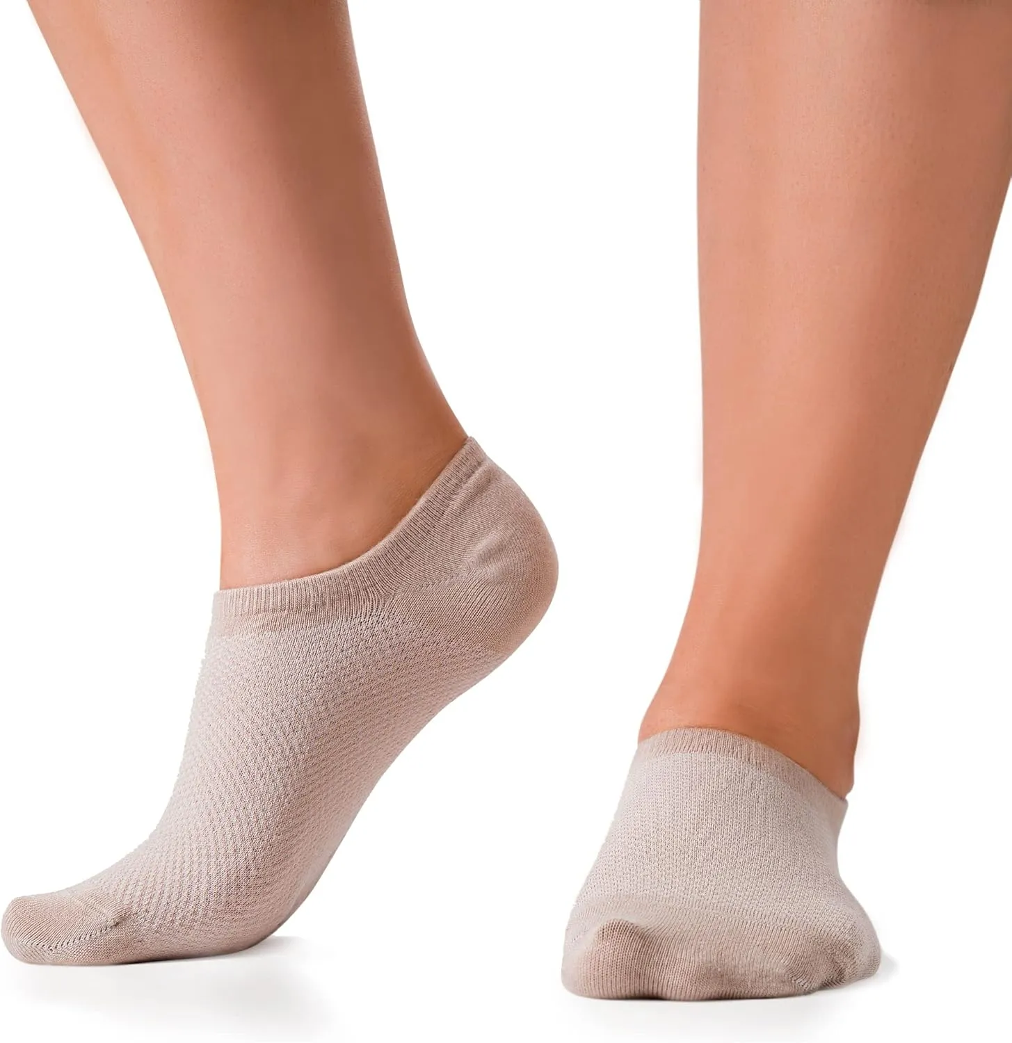 Bam&bü Women's Premium Bamboo Viscose No Show Casual Socks - 4 pair pack - Non-Slip
