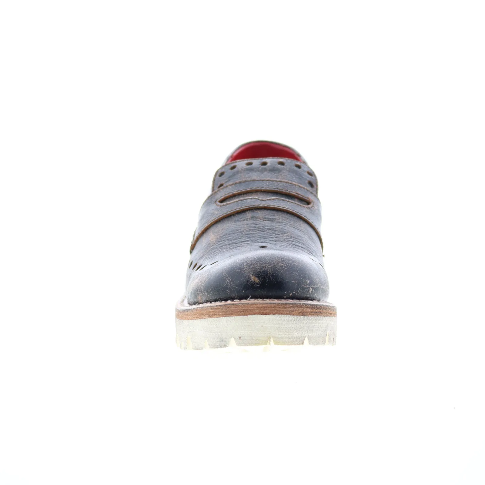 Bed Stu Glenda F346034 Womens Black Leather Loafers & Slip Ons Casual Shoes