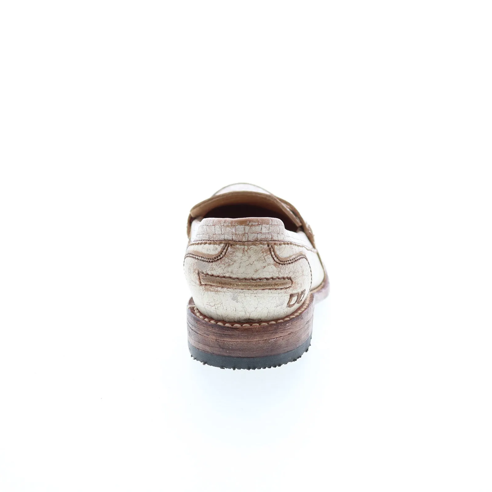 Bed Stu Mae F321112 Womens Beige Leather Loafers & Slip Ons Penny Shoes