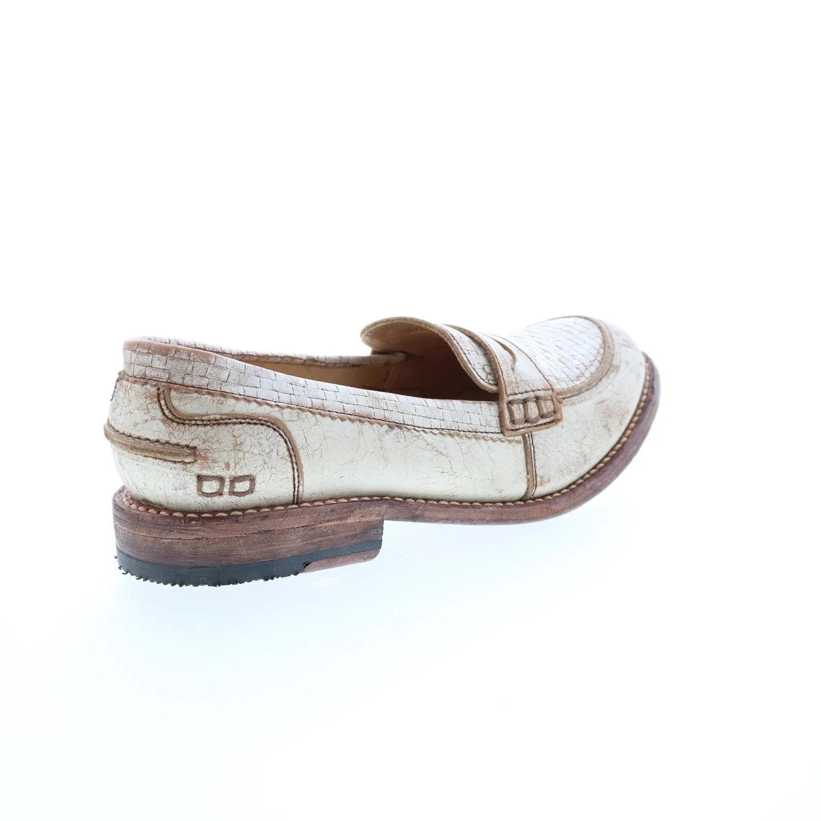 Bed Stu Mae F321112 Womens Beige Leather Loafers & Slip Ons Penny Shoes