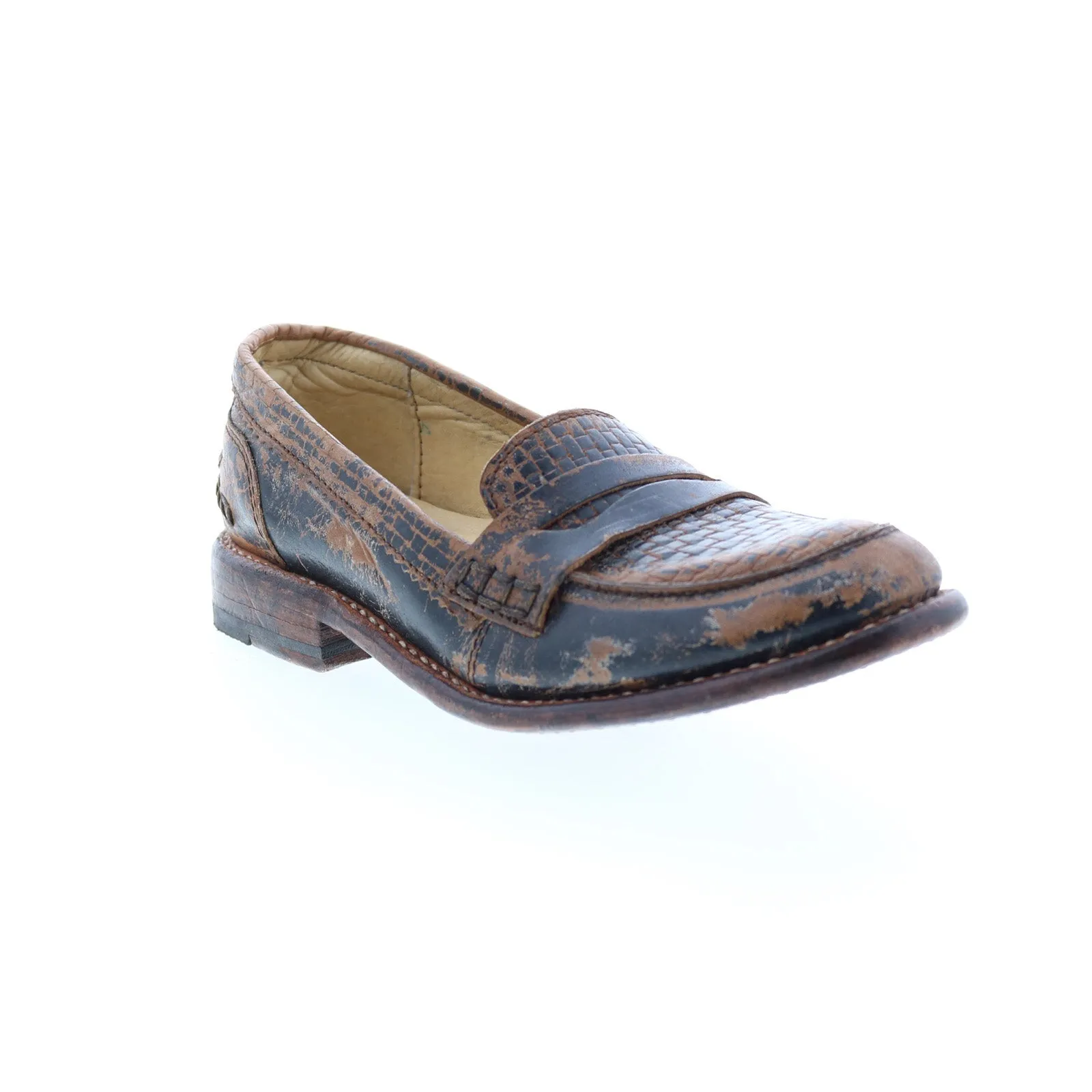 Bed Stu Mae F321112 Womens Black Leather Loafers & Slip Ons Penny Shoes
