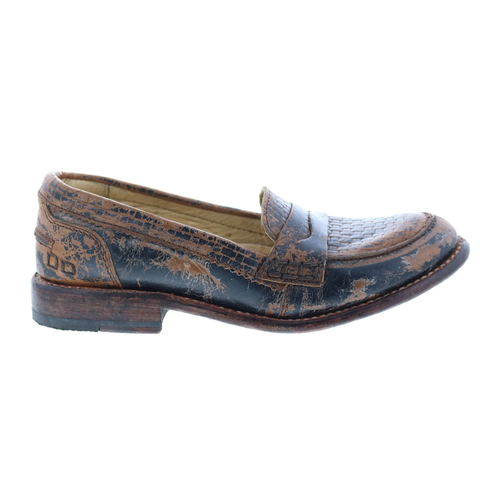 Bed Stu Mae F321112 Womens Black Leather Loafers & Slip Ons Penny Shoes