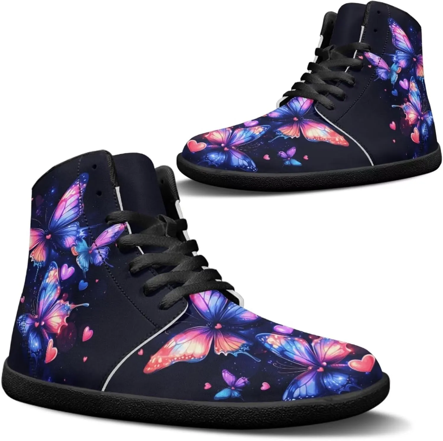 Binienty Sneakers Men's Wide Toe Box Barefoot Shoes Zero Drop Sole PU Leather Workout Running Sneakers