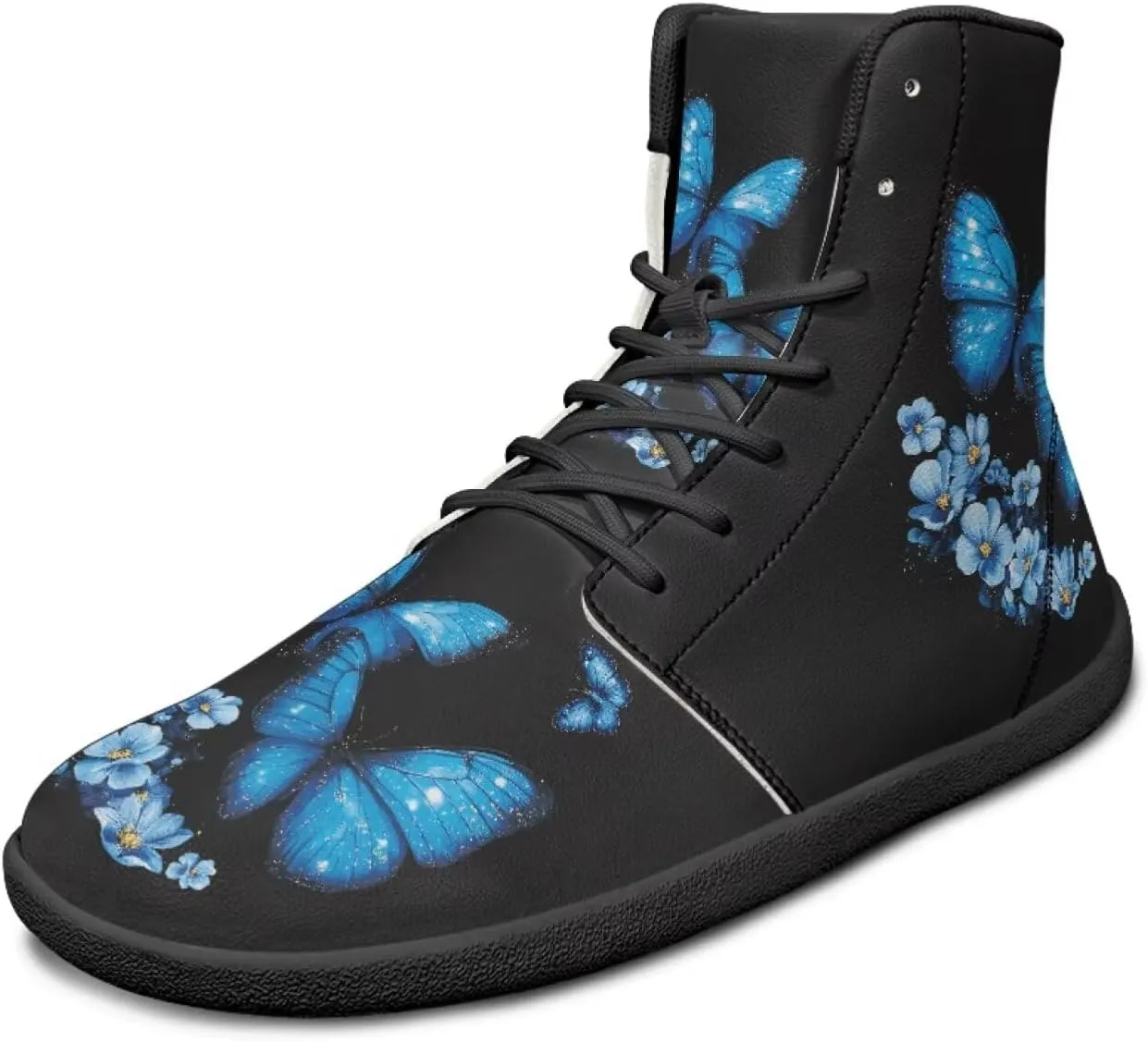 Binienty Sneakers Men's Wide Toe Box Barefoot Shoes Zero Drop Sole PU Leather Workout Running Sneakers