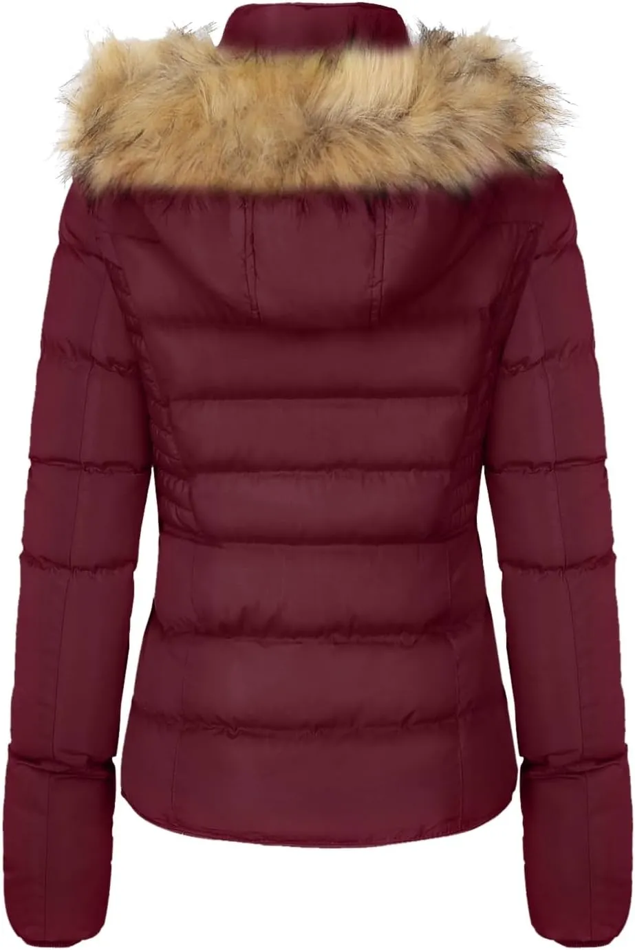 BodiLove Thickened Winter Puffer Jacket with Removable Faux Fur Hood Fleece Lining