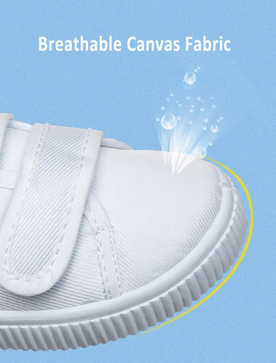 Boys Girls Canvas Sneakers Casual Low Top Slip On Flats Lightweight Comfy White Walking School Shoes