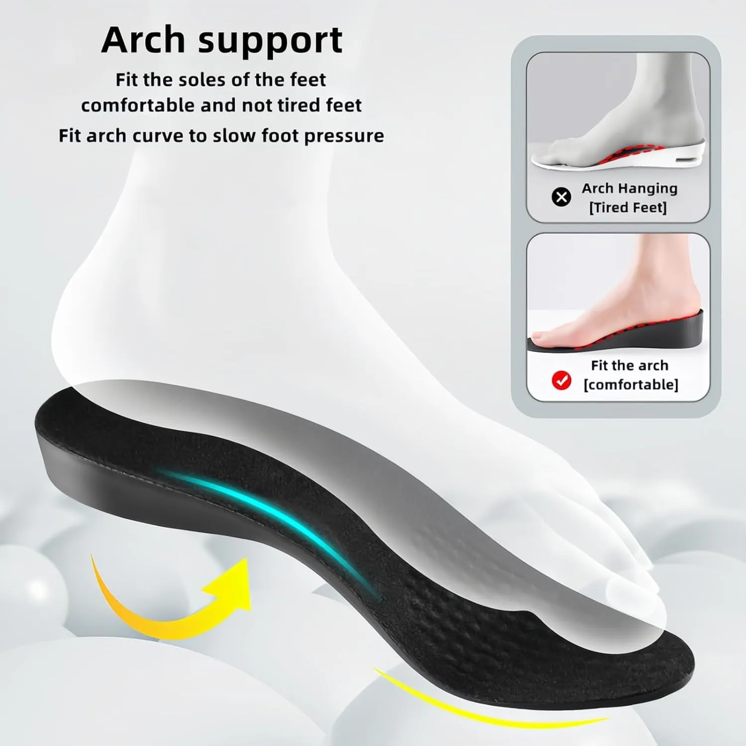 Brandone Height Boosters Increase Insoles Shoe Heel Lifts Men 2-6 Inch Shoe Height Inserts for Men Women Shoes Riser That Make You Taller Rizzsoles Orthopedic High Pads (11.26''Lx2.4''UP) (1Pair)