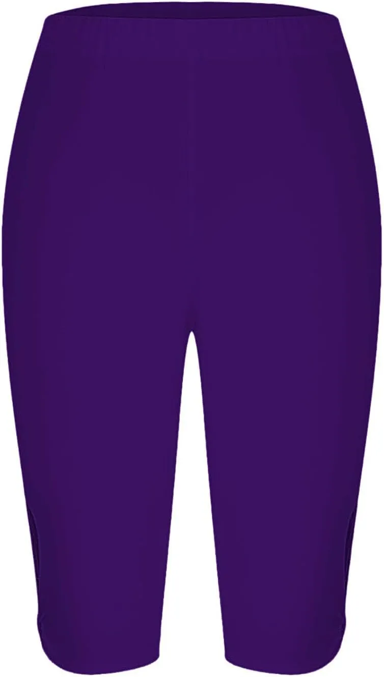 Capri Leggings for Women Tummy Control Knee Length Capri Leggings 2024 Summer Cropped Pants Casual Solid Comfy Capris