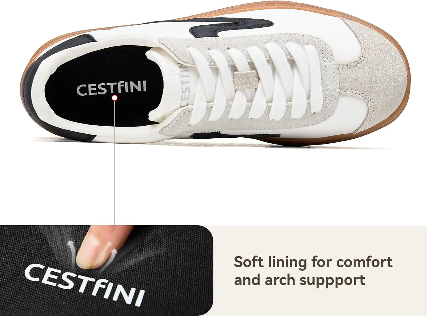 Cestfini Platform Sneakers for Women Fashion Sneakers Comfortable Tennis Shoes Casual Walking Shoes