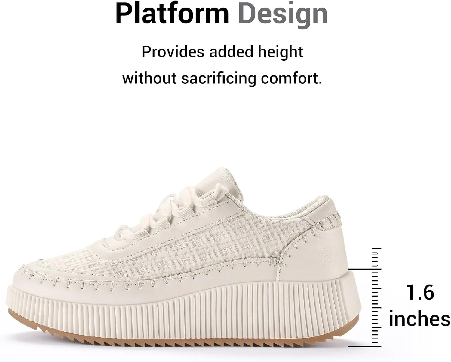 CGRRBW Women's Platform Sneakers Comfortable Fashion Sneakers Walking Shoes