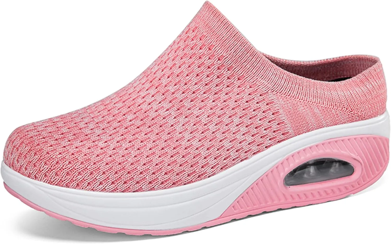 ChayChax Womens Slip-On Orthopedic Mule Sneakers with Air Cushion Casual Wedge Backless Walking Shoes with Arch Support