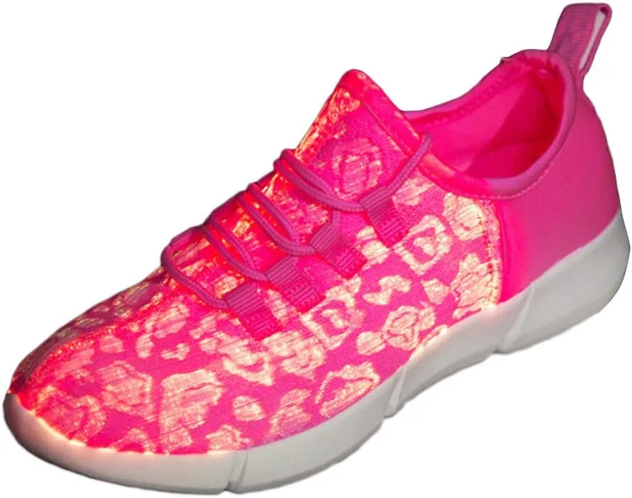 Child Fiber Optic LED Shoes Light Up Shoes for Women Men Flashing Luminous Trainers for Festivals Christmas Party Dancing USB Charging Lightweight Fashion Sneaker for Boys Girls