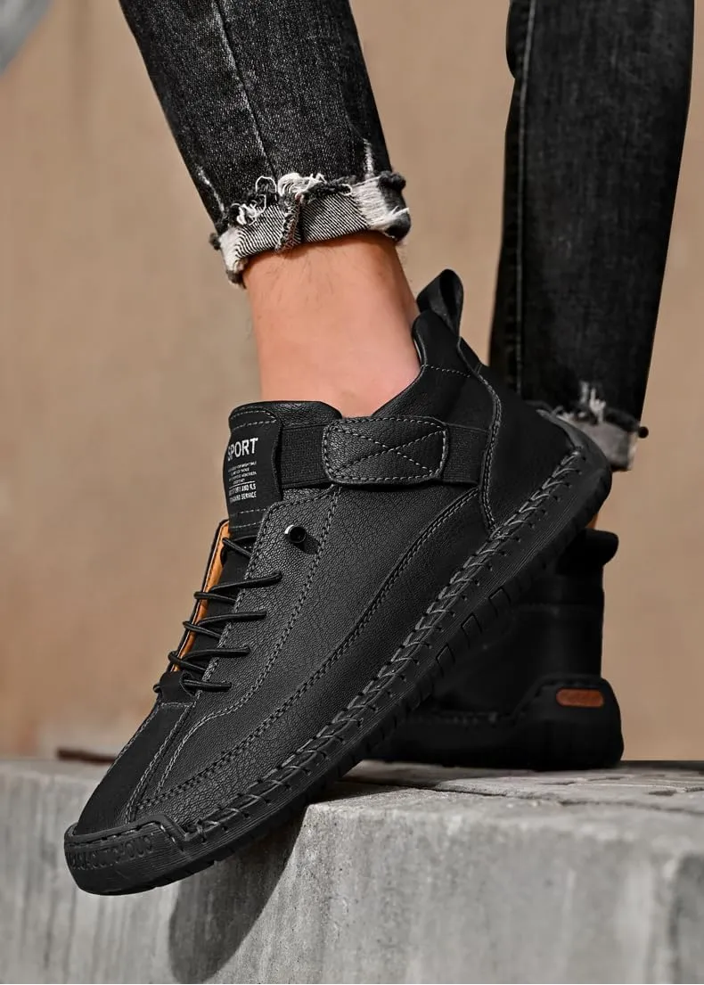 Chukka Boots Mens Beck Shoes Adjustable Leather Shoes for Men Slip On Sneakers Mens Fashion Shoes Comfortable Handmade