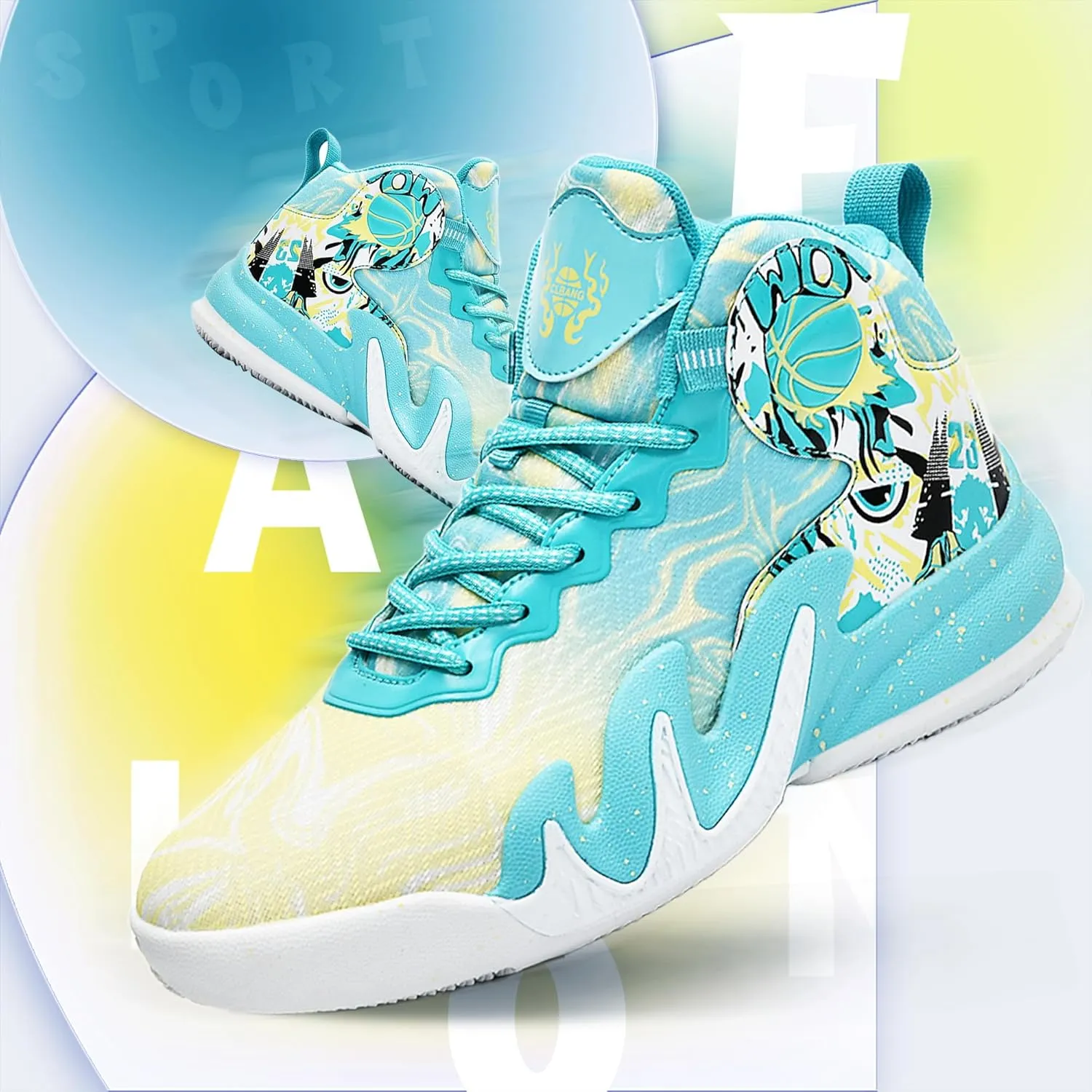 CJSPORX Women Men Basketball Shoes Breathable Men Non Slip Outdoor Fashion Unisex Sneakers