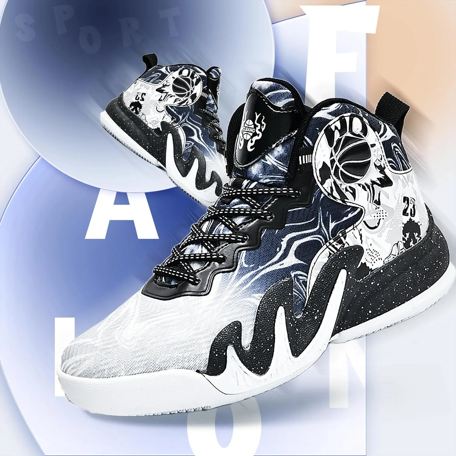 CJSPORX Women Men Basketball Shoes Breathable Men Non Slip Outdoor Fashion Unisex Sneakers
