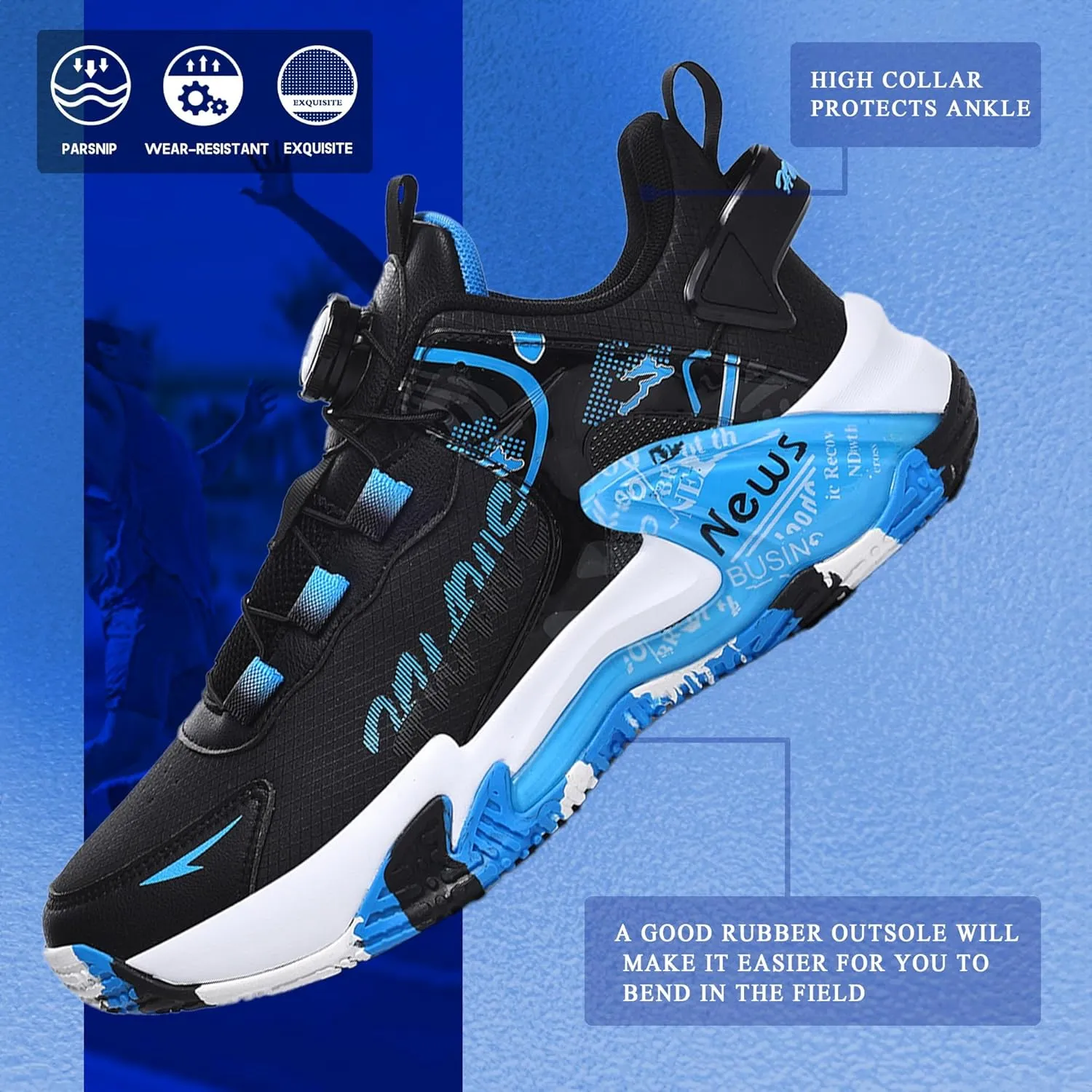 CJSPORX Women Men Basketball Shoes Breathable Men Non Slip Outdoor Fashion Unisex Sneakers