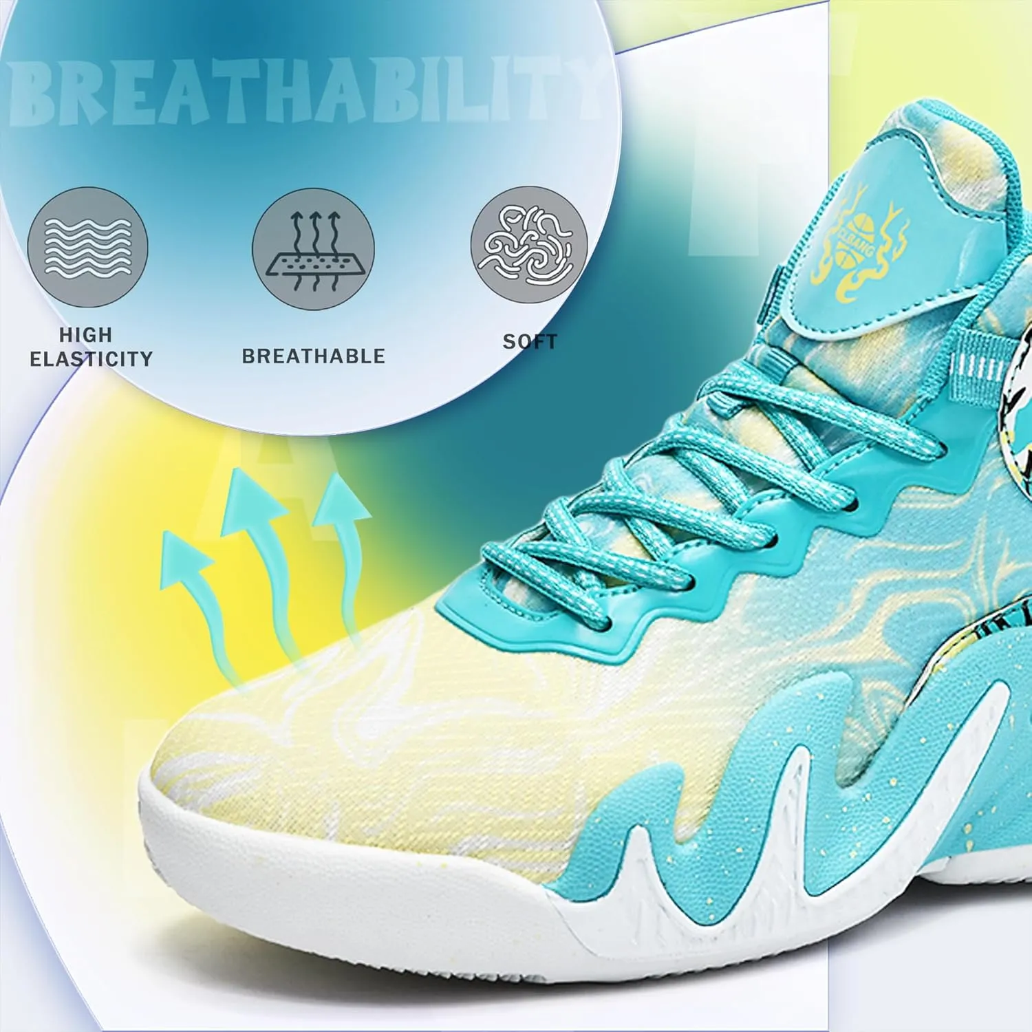 CJSPORX Women Men Basketball Shoes Breathable Men Non Slip Outdoor Fashion Unisex Sneakers