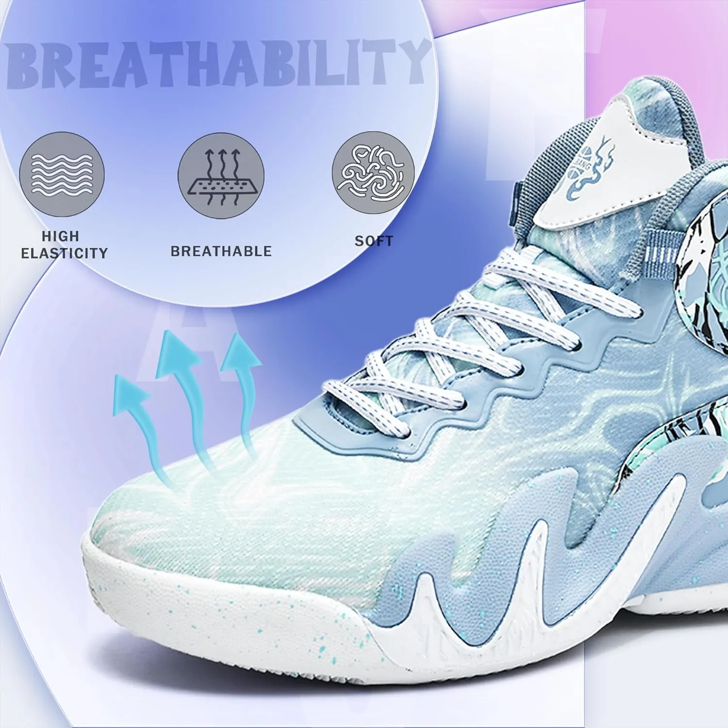 CJSPORX Women Men Basketball Shoes Breathable Men Non Slip Outdoor Fashion Unisex Sneakers