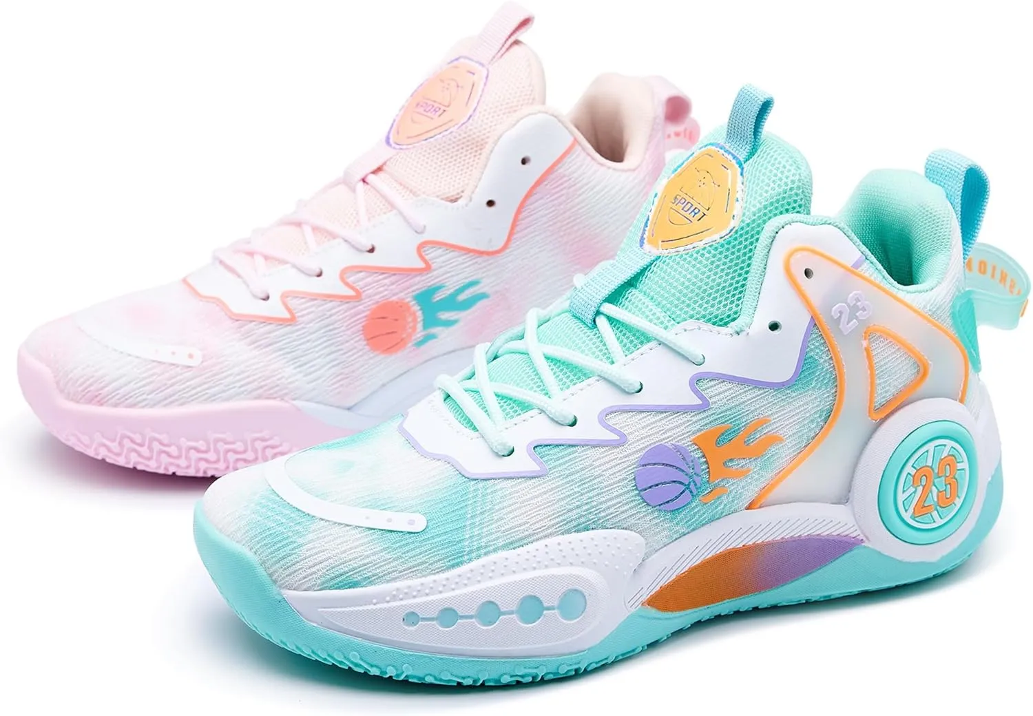 CJSPORX Women Men Basketball Shoes Non Slip Breathable Outdoor Fashion Unisex Sneakers