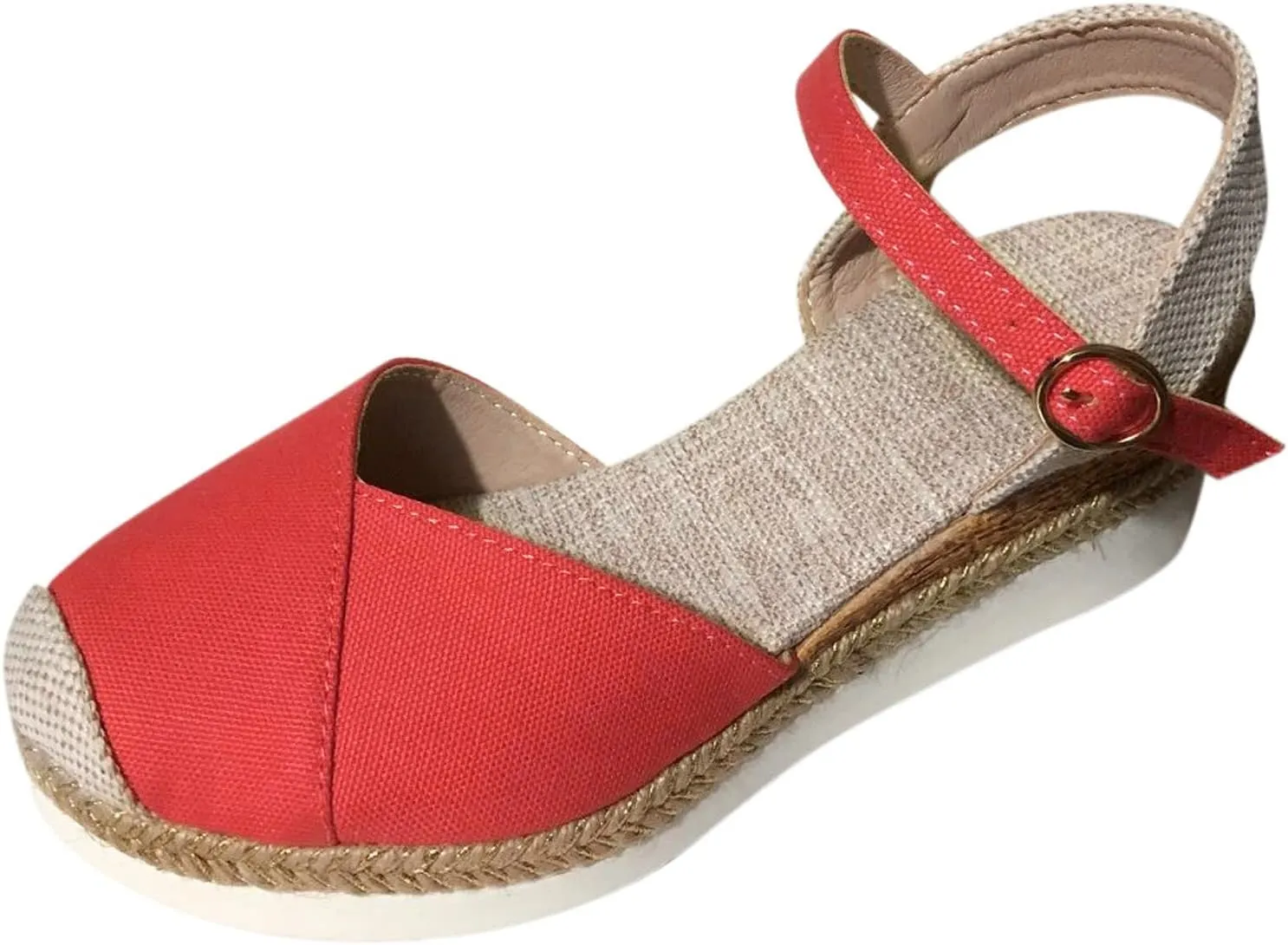 Closed Toe Sandals Women Comfortable Orthopedic Wedge Sandals for Women Dressy Summer Espadrilles Platform Wedges Anti Slip Casual Boho Shoes Buckle Ankle Strap Walking Beach Sandals