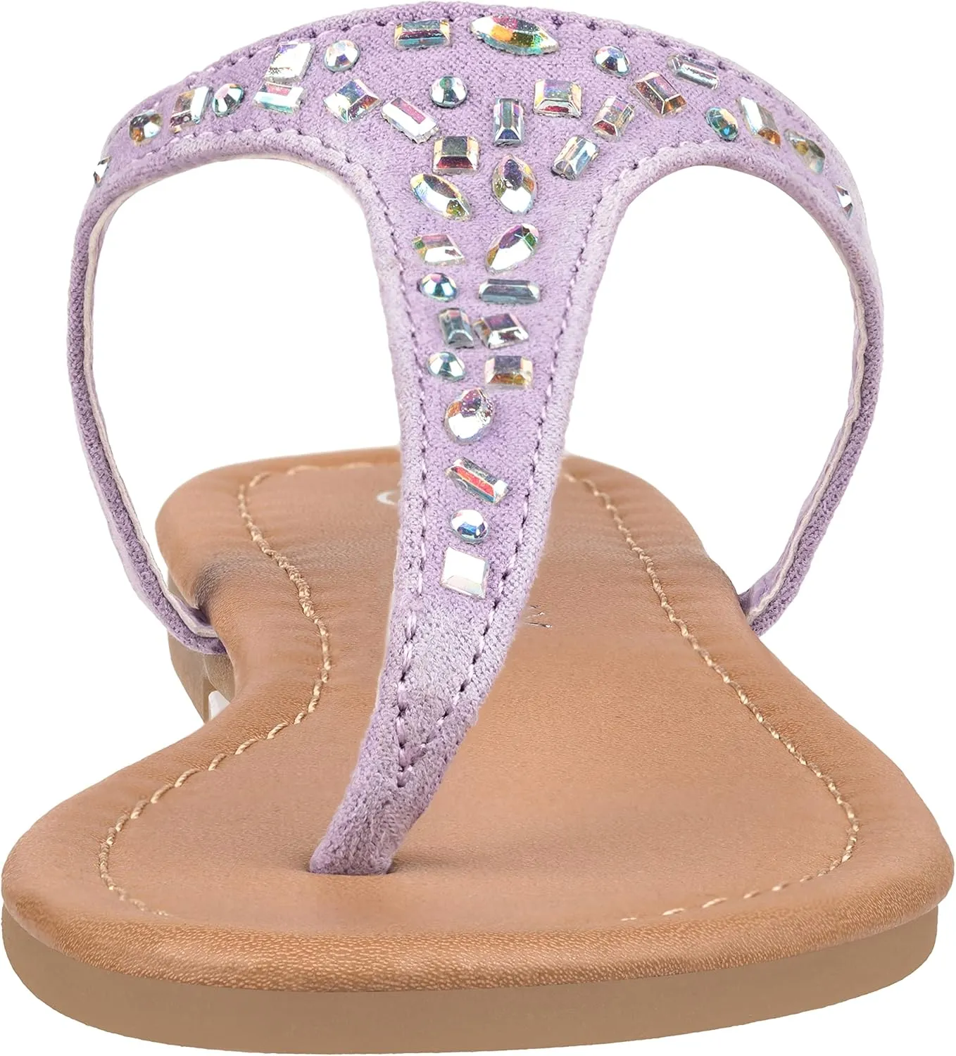 CLOVERLAY Girls Sandals Kids Gladiator Strappy Rhinestone Glitter Flat Sandals