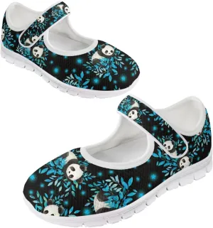 Coloranimal Flats for Women Mey Jane Shoes Womens Shoes Dressy Casual Slip On Shoes Buckle Strap Walking Shoes Mesh Ballet Flats White Sole