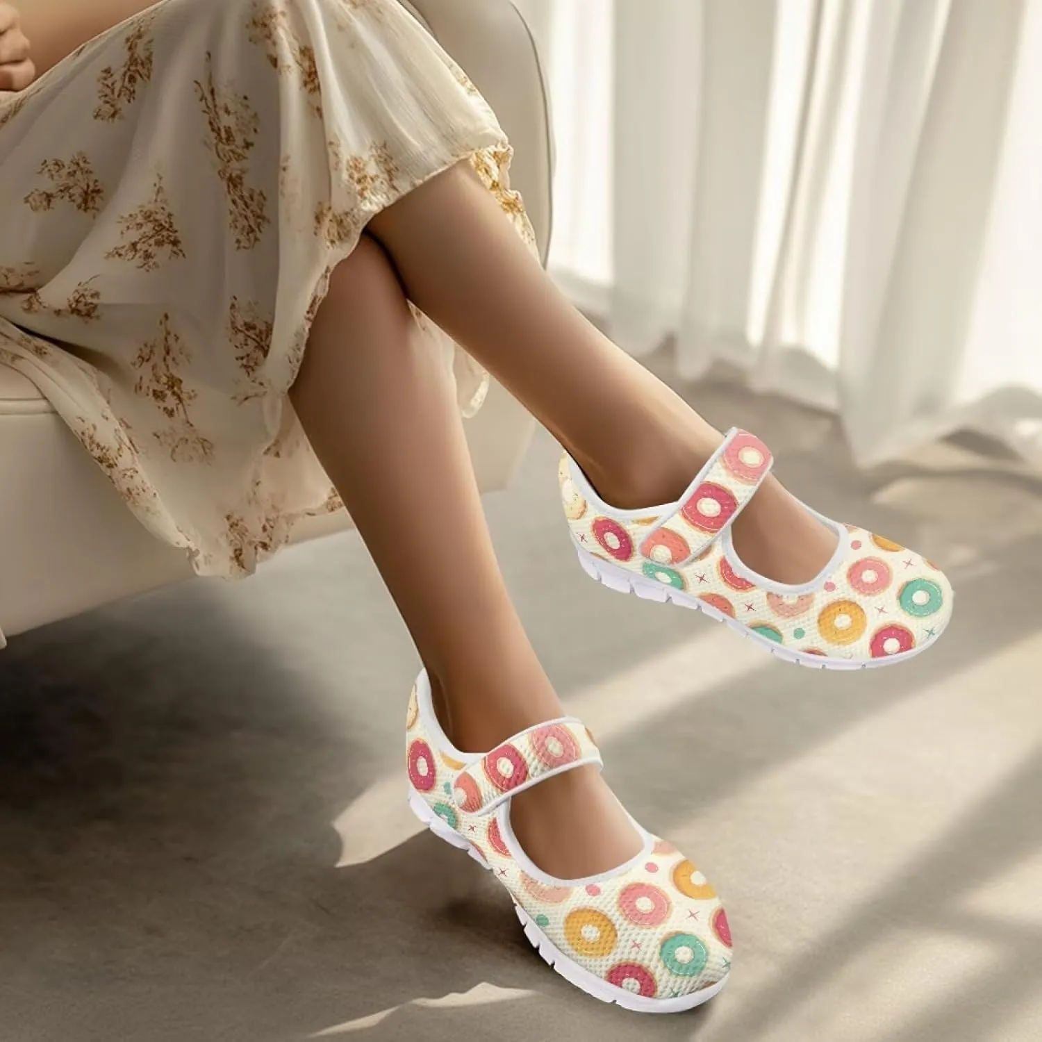 Coloranimal Mary Jane Shoes Women Casual Flat Shoes Women Dress Comfortable Mary Jane Flats Comfortable Walking Shoes Slip On Shoes Footwear