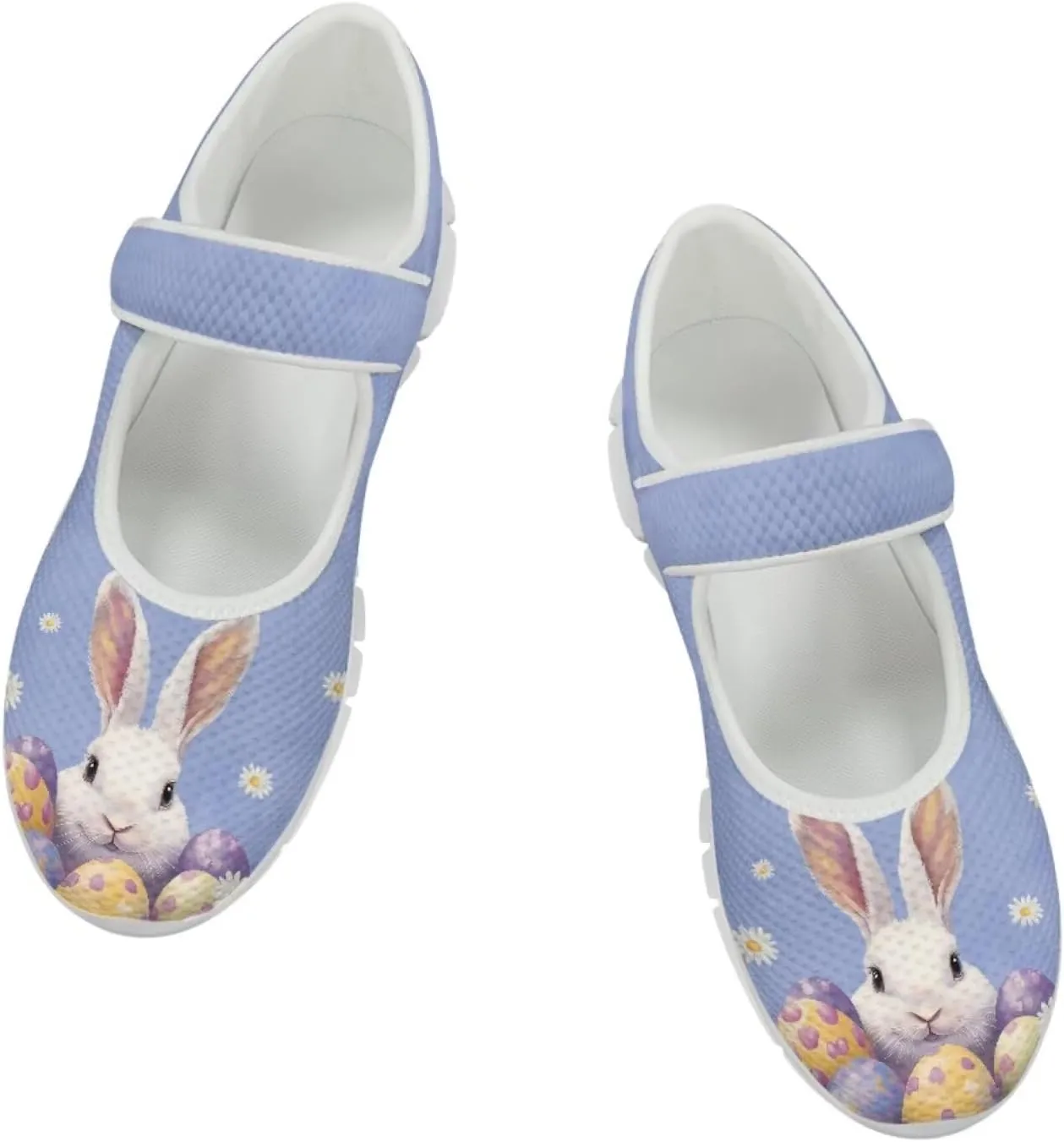Coloranimal Mary Jane Shoes Women Slip On Shoes Casual Mary Jane Flat Womens Dressy Easter Theme Flats Shoes Women's Walking Shoes