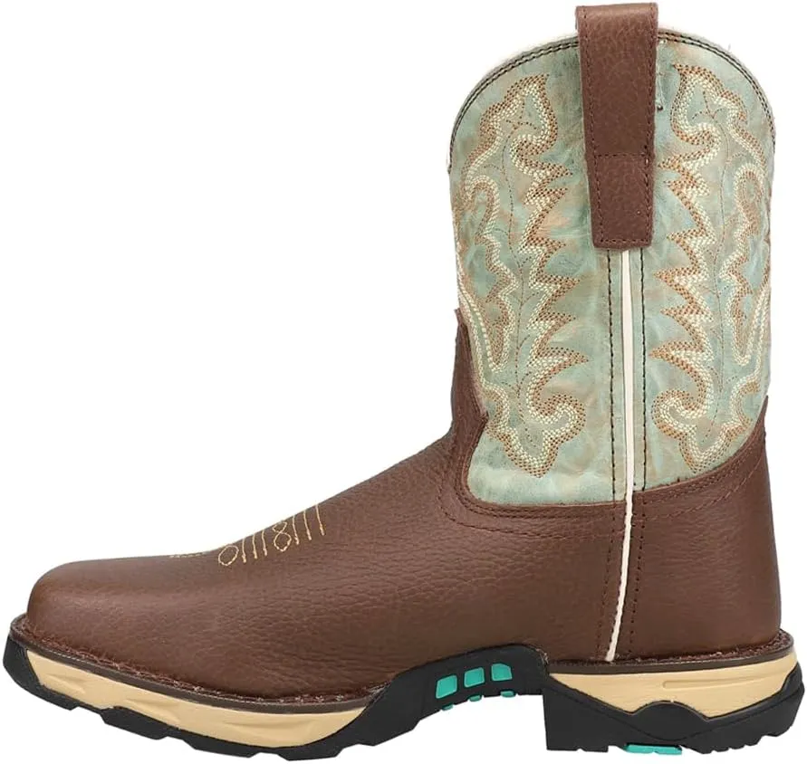 CORRAL LADIE'S BLACK HYDRO RESIST FARM&RANCH DUAL DENSITY SOLE SQ TOE, RUBBER SOLE, RANCHING W5000