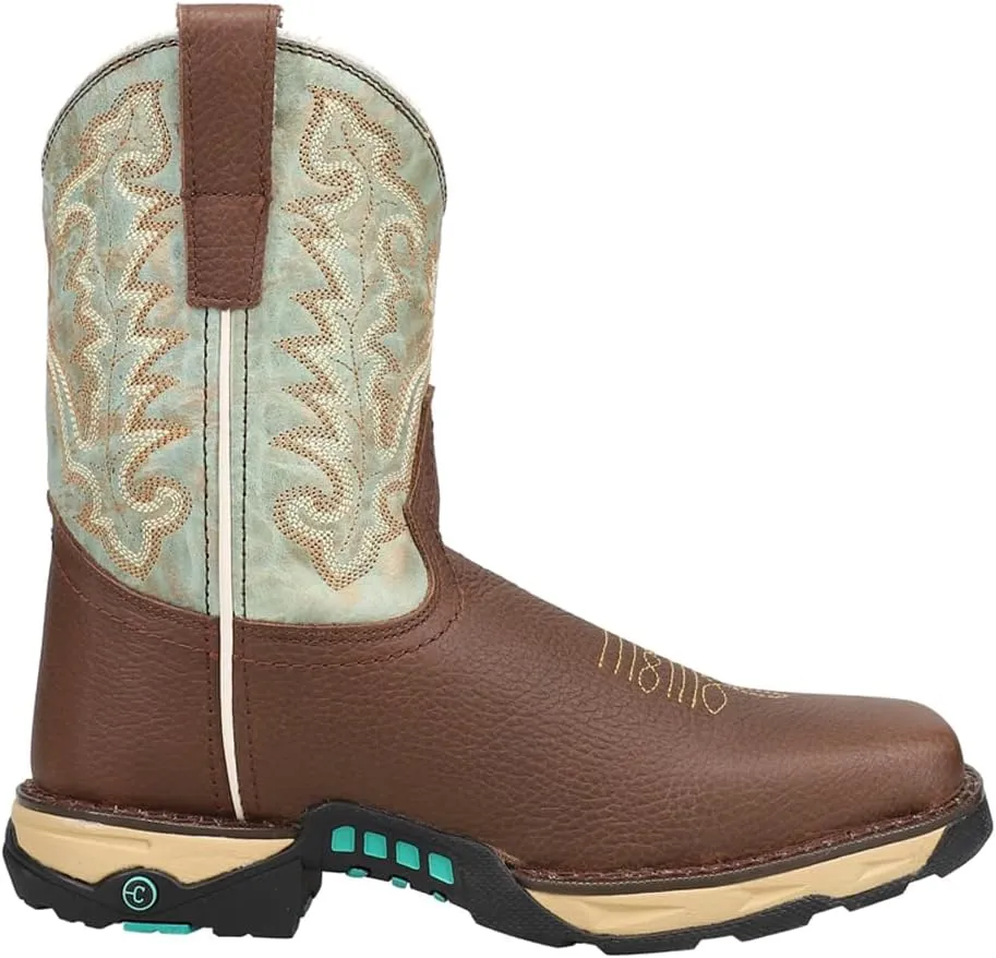 CORRAL LADIE'S BLACK HYDRO RESIST FARM&RANCH DUAL DENSITY SOLE SQ TOE, RUBBER SOLE, RANCHING W5000