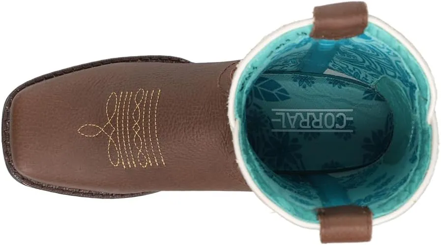 CORRAL LADIE'S BLACK HYDRO RESIST FARM&RANCH DUAL DENSITY SOLE SQ TOE, RUBBER SOLE, RANCHING W5000